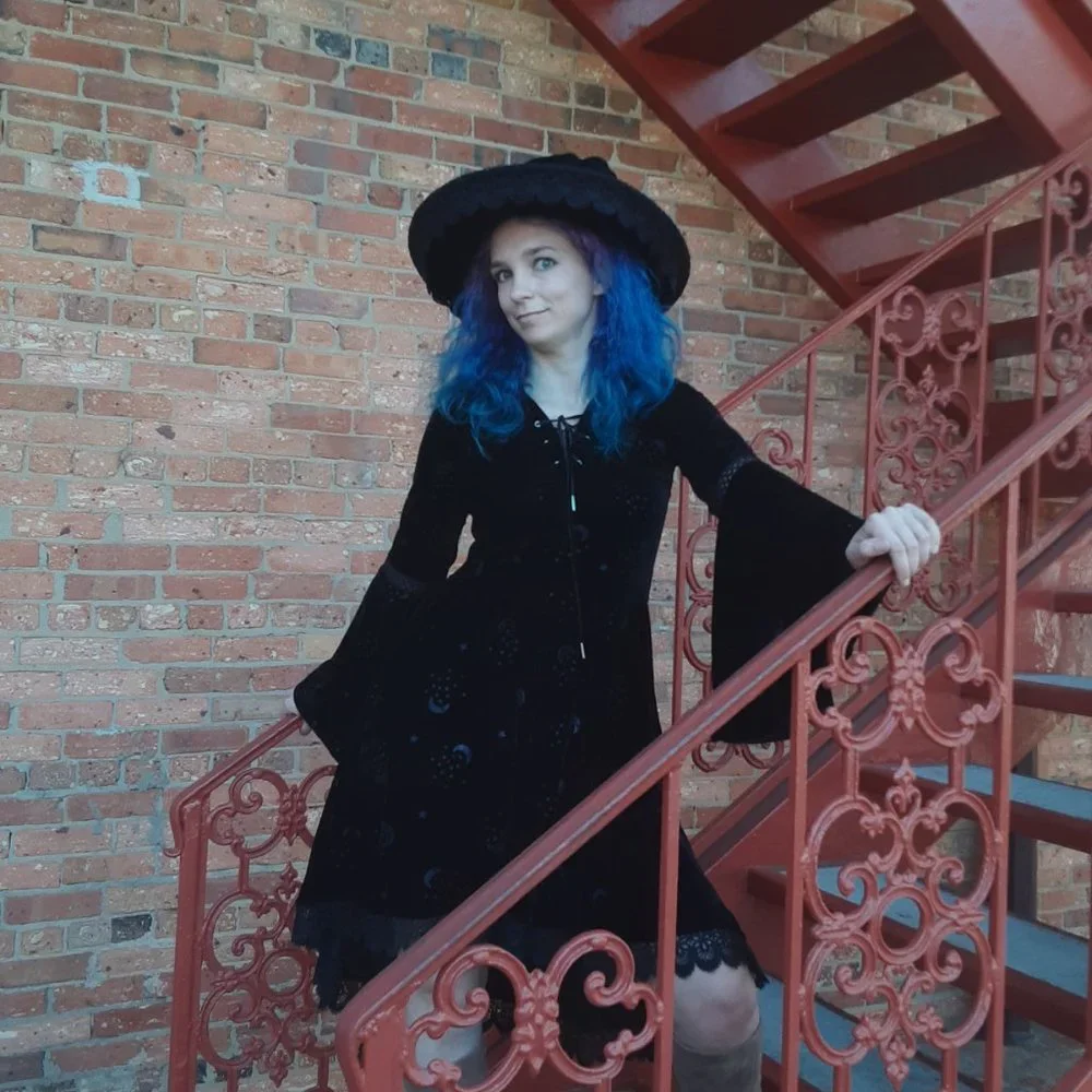 Celestial Coven Hooded Dress and Matching Hat - Picture 4 of 4